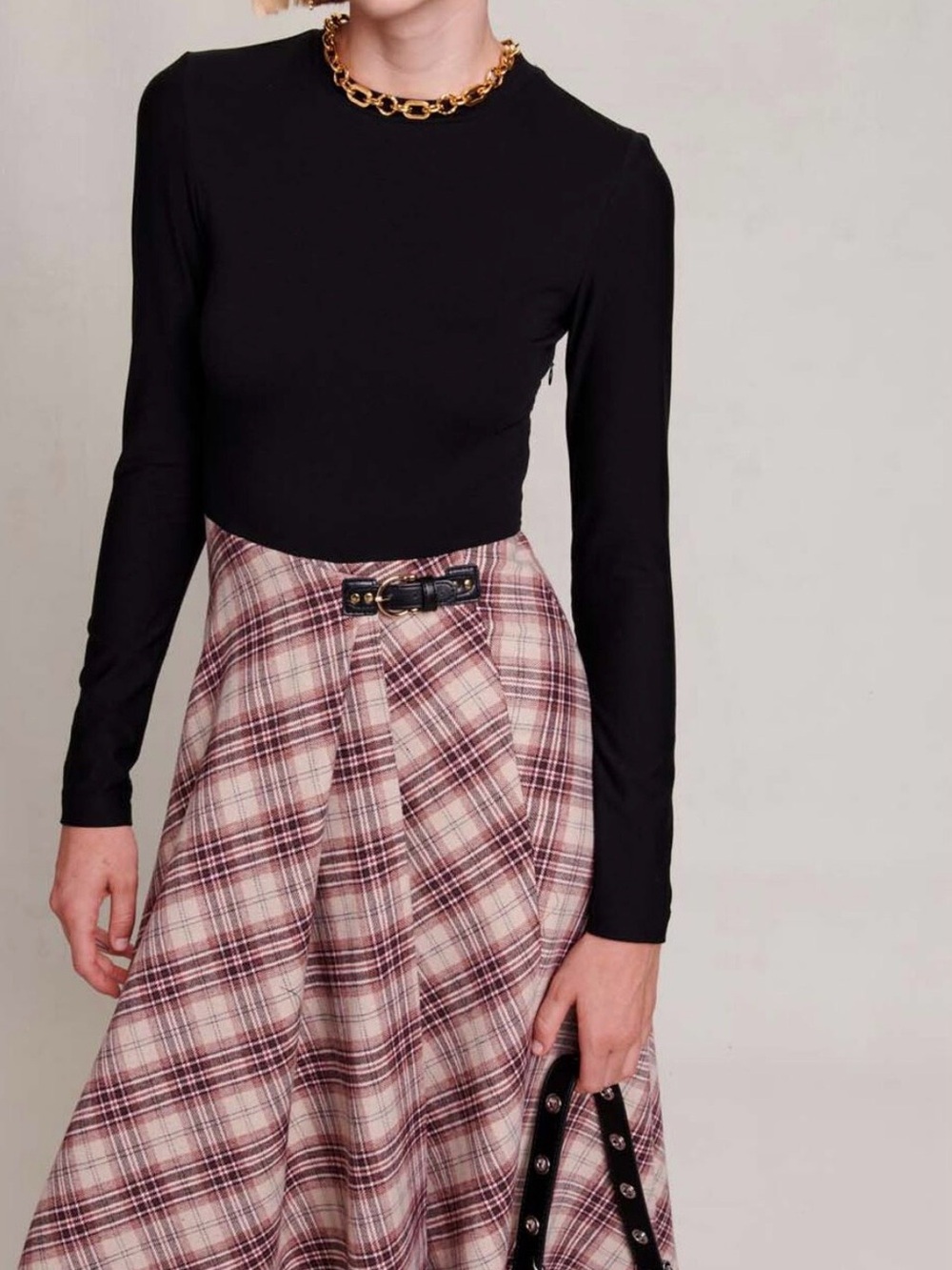 Maje Asymmetrical flannel dress US 4 / EU 36